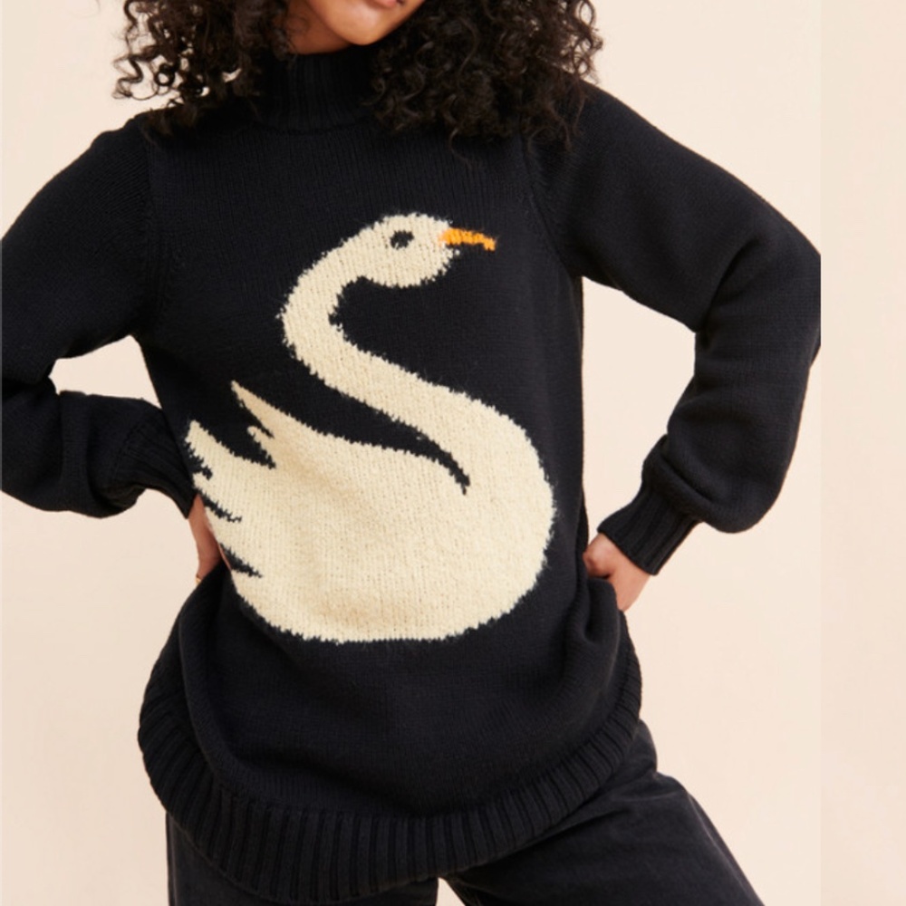 Swan Lake Intarsia Knit Sweater